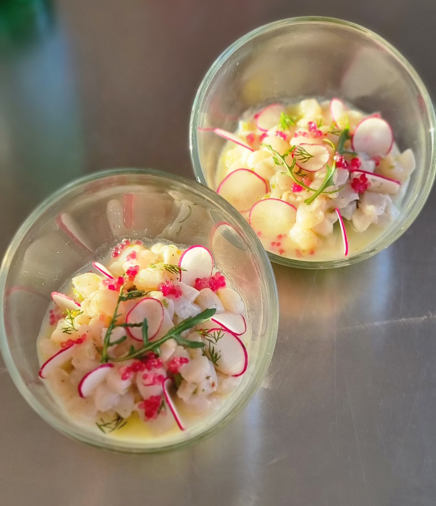 Ceviché de Saint-Jacques et radis